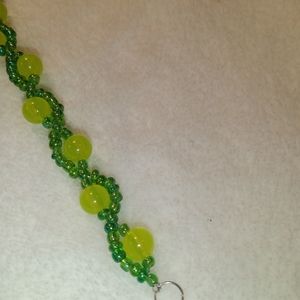 Handmade beaded wire double strand bracelet